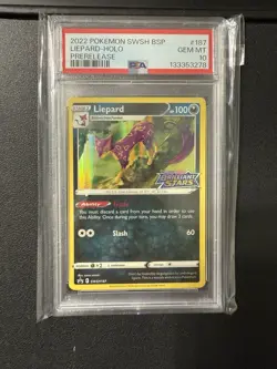 PSA 10 2022 Pokemon SWSH Black Star Promo Liepard Holo Prerelease #187 Gem Mint - Image 1