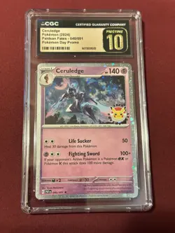 CGC Pristine 10 Ceruledge Pokemon Day Promo Cosmos Holo Paldean Fates 040/091 - Image 1