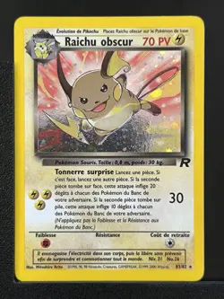 Carte Pokemon Raichu Obscur 83/82 Holo Edition 2 Team Rocket Wizards FRA - Image 2