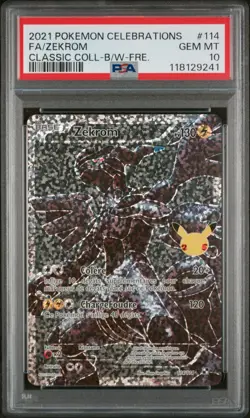 Carte Pokemon Zekrom 114/114 PSA 10 Celebrations 25 Ans Epee Et Bouclier FR - Image 1