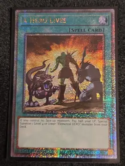 Yugioh A Hero Lives RA04-EN087 1st Ed Quarter Century Secret Rare NM - Image 1