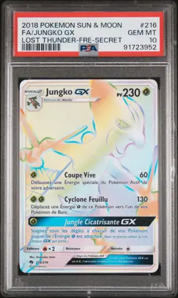 Carte Pokemon Jungko GX 216/214 PSA 10 Tonnerre Perdu POP 5 !!!! - Image 1