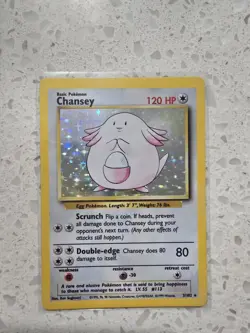 1999 Pokemon Base Set Chansey 3/102 Holo Rare WOTC Vintage LP - Image 1