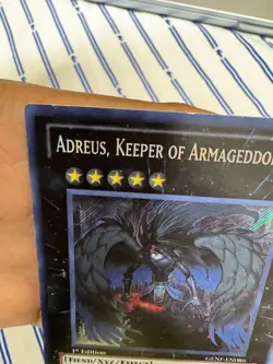 Yugioh Adreus, Keeper Of Armageddon GENF-EN086 Secret Rare 1st Ed HP See flaws - Image 2