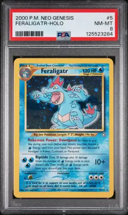 Feraligatr-Holo Pokemon Neo Genesis 5 NM PSA 8 - Image 1