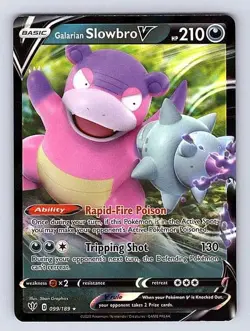 Galarian Slowbro V 099/189 Darkness Ablaze Ultra Rare NM Pokemon TCG - Image 1
