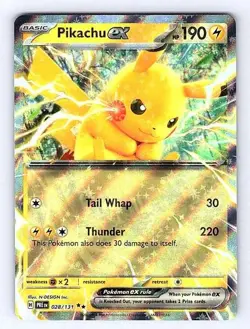Pikachu ex 028/131 Prismatic Evolutions Ultra Rare NM Pokemon TCG - Image 1