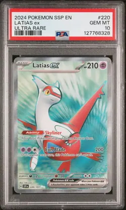 2024 Pokemon SSP #220 Latias ex PSA 10 GEM MINT – Ultra Rare – Legendary Eon Pok - Image 1