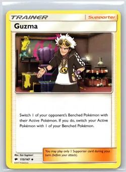 POKEMON BURNING SHADOWS GUZMA 115/147 UNCOMMON NON HOLO NM - Image 1