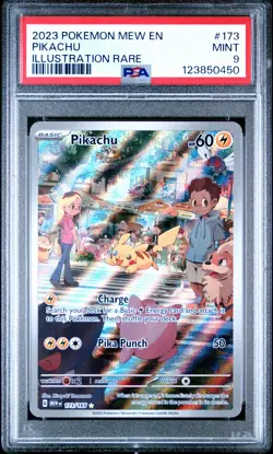 2023 POKEMON MEW EN-151 ILLUSTRATION RARE #173 PIKACHU PSA 9 - Image 1