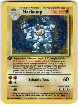Machamp 8/102 Holo Holo Rare Deck Exclusives Pokemon 1st Edition Holo MP - Image 1