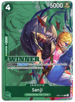 One Piece TCG Sanji EB01-014 R Foil – Winner Pack 2025 Vol.1 – NM - Image 1