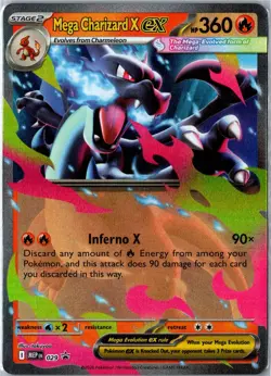 Pokemon Card - Mega Charizard X ex 029 ME: Mega Evolution Promo Promo Holo NM - Image 1