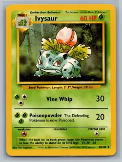 Ivysaur Base Set #030/102 Uncommon Pokemon Card - Image 1