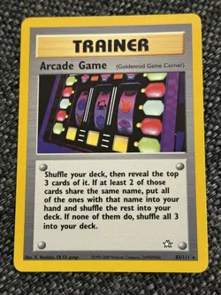 Pokemon Arcade Game Neo Genesis Trainer Rare Card 83/111 Regular 2000 TCG - Image 1