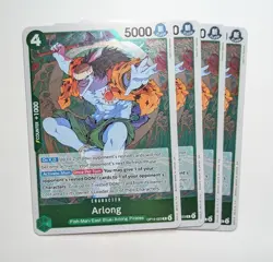 4 x Arlong OP15-023 Holo Foil Rare One Piece TCG Card Game Playset NM - Image 1