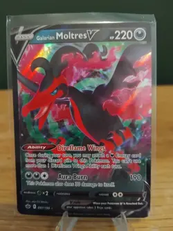 POKEMON TCG: GALARIAN MOLTRES V 097/198 CHILLING REIGN ULTRA RARE CARD NM - Image 1