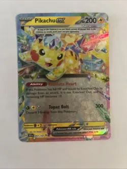 Pikachu EX Holo Ultra Rare Card 057/191 SV08 Surging Sparks M/Nm Condition - Image 1