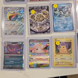 Pokemon TCG 40 Card Mixed Lot Gengar, Clefable, Pikachu, Jolteon, Mew EX V Foil - Image 3
