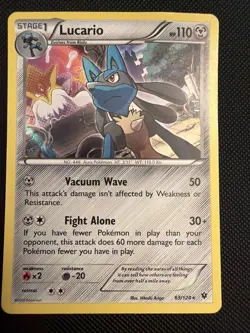 Pokemon Card Fates Collide Lucario 63/124 Rare Holo - Image 1