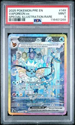 2025 Pokemon TCG Vaporeon EX #149/131 Special Illustration Rare PSA 9 SIR - Image 1
