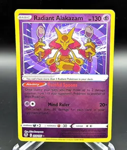 Radiant Alakazam Silver Tempest Ultra Rare Pokemon TCG 059/195 Sword & Shield - Image 1