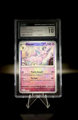 Pokemon Espeon Prismatic Evolutions #033 Master Ball Holo CGC 10 Gem Mint (2025) - Image 1