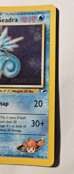 Pokemon Card - TCG Misty's Seadra Holo Promo Pre-Release Card #9/132 - Image 5