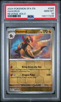2024 POKEMON SFA EN-SHROUDED FABLE REVERSE HOLO #046 HAXORUS PSA 10 - Image 1