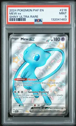 2024 POKEMON PAF EN-PALDEAN FATES SHINY ULTRA RARE #216 MEW EX PSA 9 - Image 1