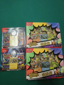 4x Pokemon TCG Box Lot – Deluxe Pin Collection & Mega Evolution Packs – New Seal - Image 1