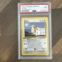 1999 Pokemon GERMAN 1st Edition Base Set Taubsi-Pidgey 57/102 PSA 9 MINT - Image 1