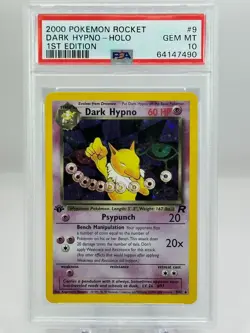 Pokemon English Holo Dark Hypno 1st Edition PSA 10 GEM MINT Team Rocket 9/82 - Image 1