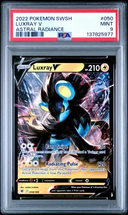 2022 POKEMON SWORD & SHIELD ASTRAL RADIANCE #050 LUXRAY V PSA 9 - Image 1