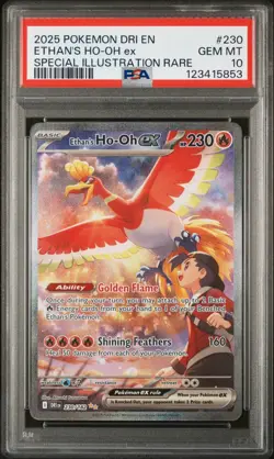 2025 POKEMON DESTINED RIVALS SPECIAL ILLUSTRATION RARE ETHAN'S HO-OH EX PSA 10 - Image 1