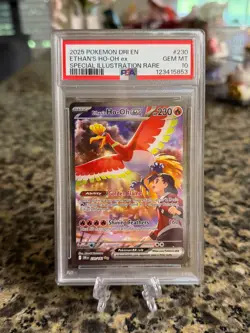 2025 POKEMON DESTINED RIVALS SPECIAL ILLUSTRATION RARE ETHAN'S HO-OH EX PSA 10 - Image 3