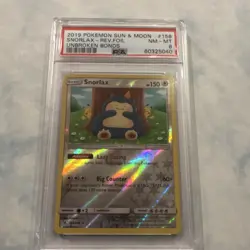 The Pokemon Company 2019 Pokemon Sm-Unbroken Bonds Snorlax 158/214 PSA 8 - Image 1