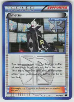 Ghetsis 101/116 Holo Rare Plasma Freeze Pokemon Moderately Played - Image 1