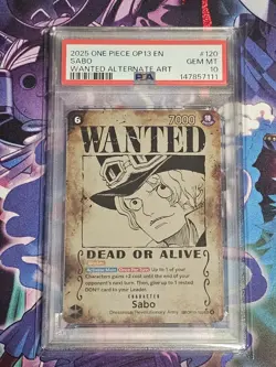 One Piece Carrying on His Will Wanted Poster Sabo OP13-120 Alternate Art PSA 10 - Image 1