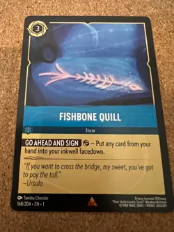 Disney Lorcana First Chapter 168/204 - Fishbone Quill - Rare Non Foil - Image 1