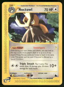 Pokemon Cards Noctowl 40/144 Skyridge Uncommon LP - Image 1