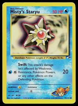 Pokemon Card Gym Heroes Misty's Staryu 90/132 Unlimited Common - Image 1
