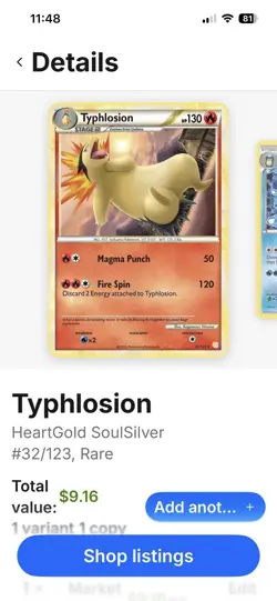 Typhlosion Holo Pokemon Card Rare 32/123 Make An Offer Pokemon Cards - Image 2