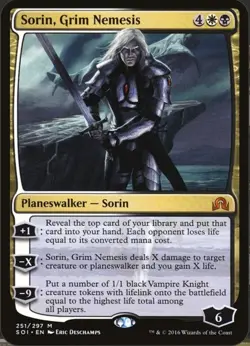 Magic The Gathering, Sorin, Grim Nemesis, Shadows over Innistrad, Regular - Image 1