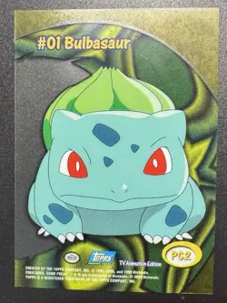 2000 Topps Pokemon Blue Logo Series 2 #PC2 Bulbasaur Clear Card First Print - Image 2