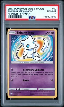 Shining Mew Holo 40/73 Shining Legends Pokemon PSA 8 - Image 1
