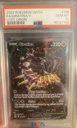 2022 POKEMON SWORD & SHIELD LOST ORIGIN #186 FULL ART/GIRATINA V PSA 10 - Image 1