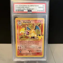2021 Pokemon Celebrations Charizard Holo PSA 10 Classic Collection - Image 1