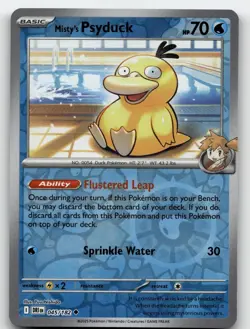 MISTY'S PSYDUCK 045/182 UNCOMMON REVERSE HOLO DESTINED RIVALS POKEMON NEAR MINT - Image 1