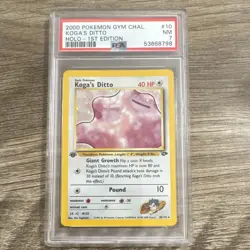 Pokemon TCG 2000 Gym Challenge Koga's Ditto Holo 1st Ed 10/132 PSA 7 - Image 1